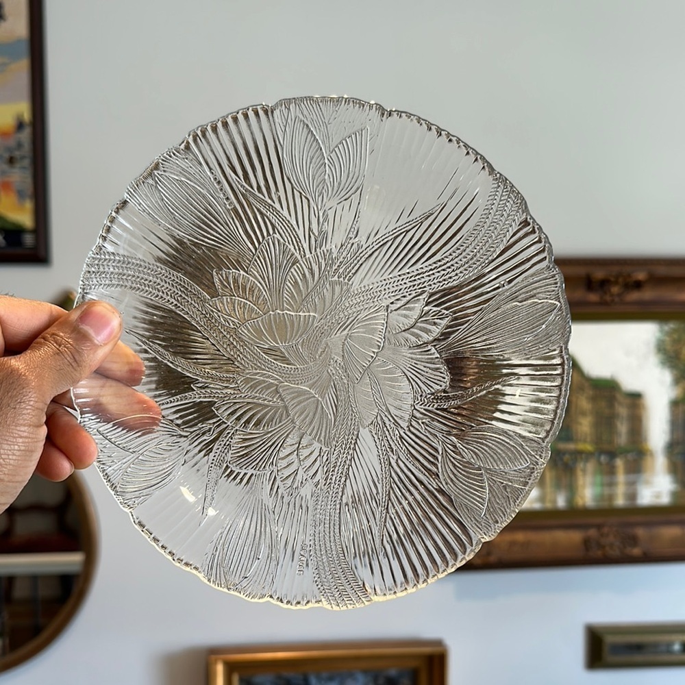 Arcoroc France Canterbury Crocus Dessert Plate Vintage